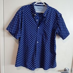 IZOD Blue Patterned Men's Shirt